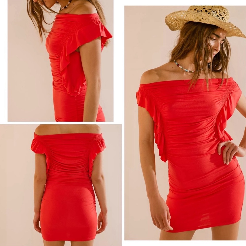 Free People Beach | Nassau Mini Dress NWOT | coral chic